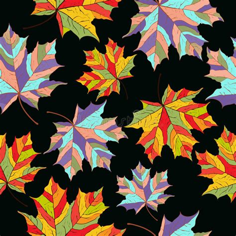 Abstract Leaves Seamless Pattern Vector Background Multi Colored