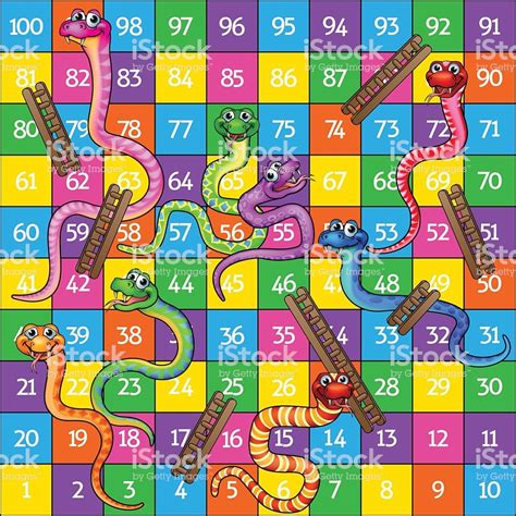 Juega al clásico juego de la escalera contra el ordenador, si te toca en la casilla de la escalera tienes que avanzar hasta el final de la escalera? Snakes and ladders board game cartoon illustration | Serpientes y escaleras, Serpientes y ...