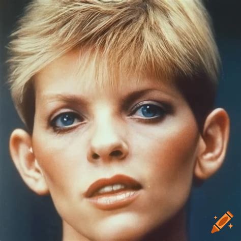 Portrait Of Kate Capshaw With A Short Buzzcut Hairstyle In 1984 On Craiyon