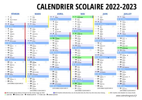 Calendrier Mensuel Année Scolaire 2022 2023 - Calendrier Paques 2022