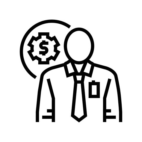 Technical Sales Engineer Worker Line Icon Vector Illustration 20377623