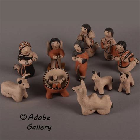 Cochiti Pueblo Pottery Figurine Nativity Seferina Ortiz C4768a Adobe