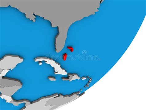 Map Of Bahamas On 3d Globe Stock Illustration Illustration Of South