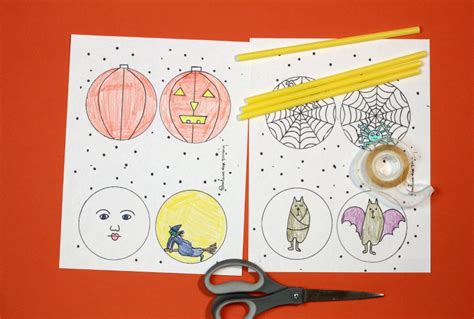 halloween thaumatropes spooky science art project
