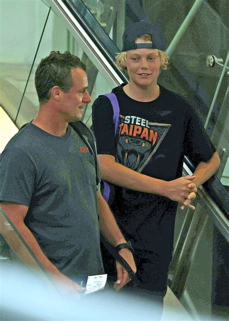 Lleyton Hewitt S Tennis Prodigy Son Cruz Carries His Gear At Brisbane Airport Daily Mail