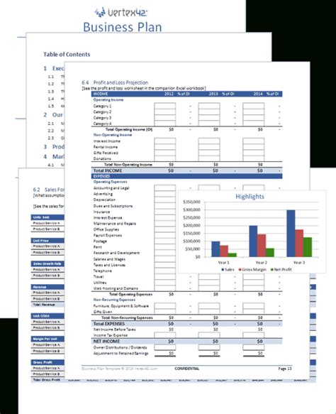 Free Business Plan Template For Word And Excel Inside Business Plan