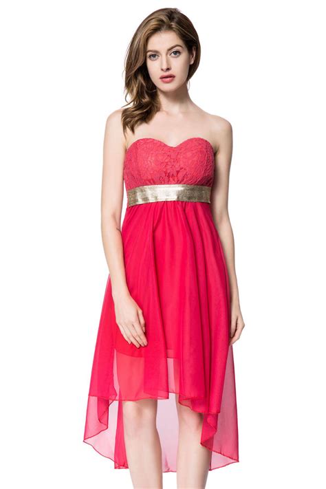 Off Strapless High Low Maid Of Honor Dress Rosegal
