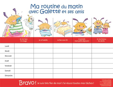 Un Tableau Des Tâches Amusant Enfants Québec Routine Du Matin Routine Matinale Enfants Routine