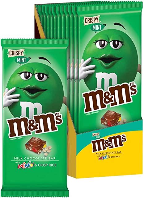 Mandms Crispy Mint And Minis Milk Chocolate Candy Bar 1077g Pack Of 12