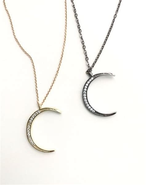 Crescent Moon Necklace Etsy