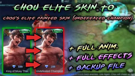 Chou Elite Skin To Elite Painted Skin Undefeated Champion Abc File