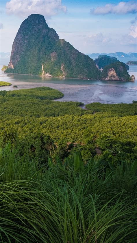 Landscape Of Limestone Mountain In Phang Nga Bay Phuket Southern