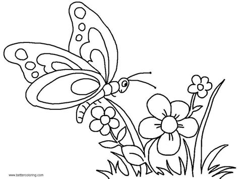 Free Coloring Pictures Of Flowers And Butterflies Mackira Thanatos