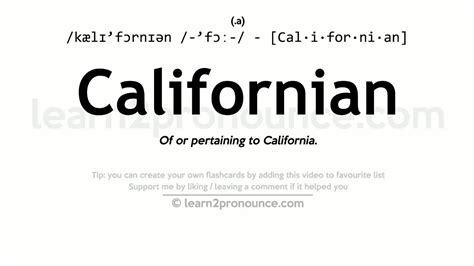 Pronunciation Of Californian Definition Of Californian Youtube
