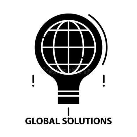 Global Solutions Icon Black Vector Sign With Editable Strokes Concept