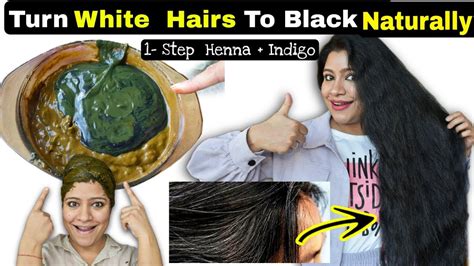 1 Step Hennaindigo To Turn White Hairs Into Black Naturally Without