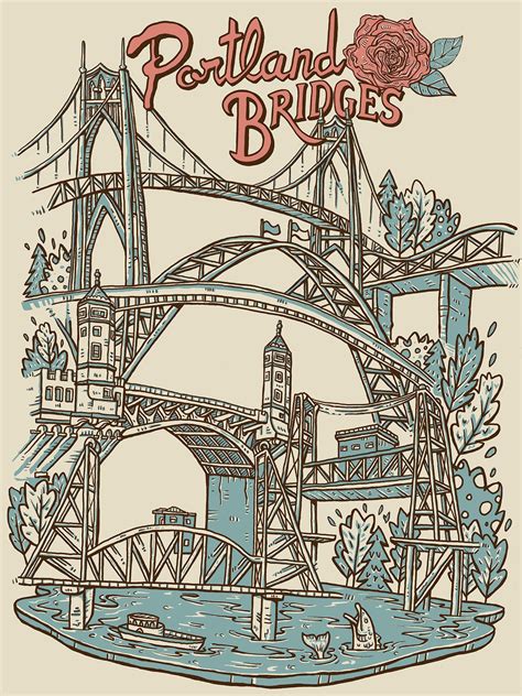 Portland Bridges Portland Bridges Home Poster Poster Prints