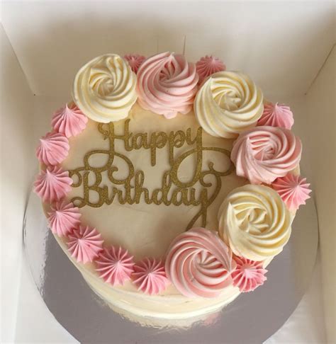 Swirls Birthday Cake Buttercream Birthday Cake Simple Cake Designs
