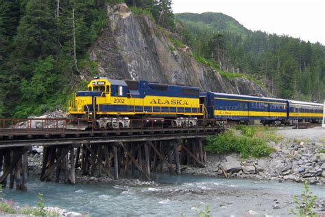 Filealaska Railroad Passenger Train Whittier Alaska 14 July 2004