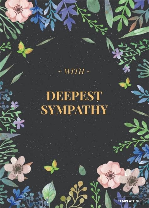 Floral Sympathy Card Template Free Pdf Word Psd Apple Pages