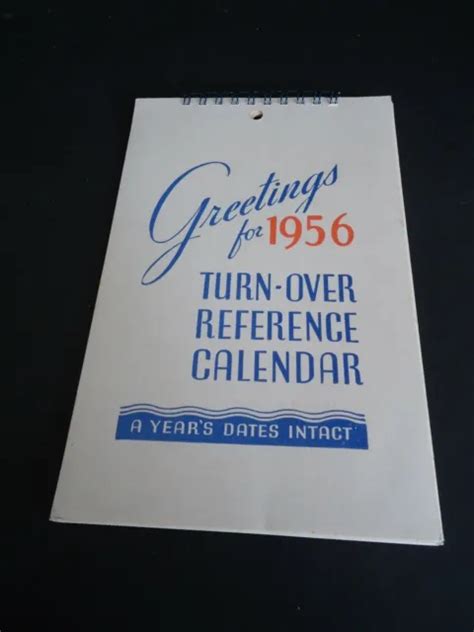 Vintage Andgreetings For 1956 Turn Over Reference Calendar 479 Picclick