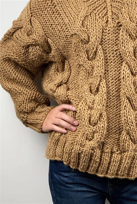 hand knit sweater wool oversize woman pullover sweater v neck etsy hand knitted sweaters