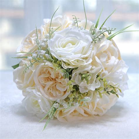 Kyunovia Polyester Rose Flowers Wedding Bouquets Bridesmaid Bouquet