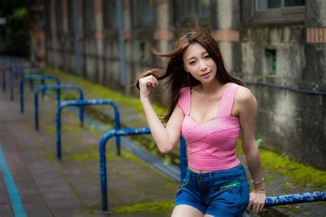 Asian Brunette Depth Of Field Girl Long Hair Model Smile Woman 4k Hd Wallpaper Rare