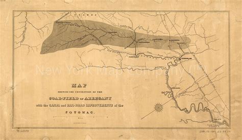 1840 Map Map Showing The Connection Of The Coal Field Of Allegany With