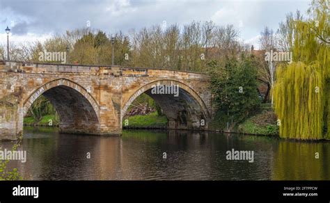 A Scenic View Of The River Tees At Yarm Showing The Road Bridge And