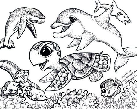 Coloring Pages Of Baby Ocean Animals Helenenetkins