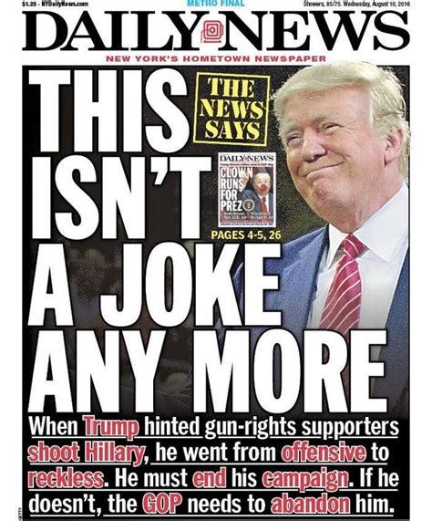 Cover Of Todays New York Daily News Enoughtrumpspam