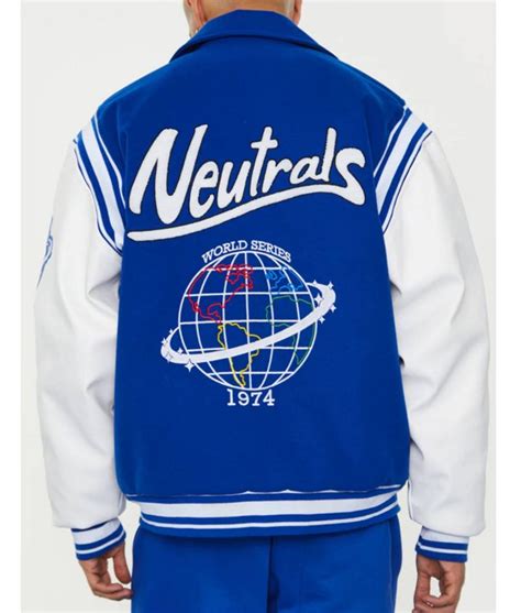 Blue N Letterman Neutrals Varsity Jacket Jackets Expert