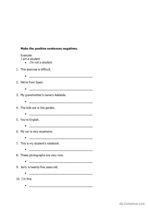 Negative And Positive Sentences English Esl Worksheets Pdf Doc