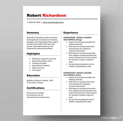 If a creative resume template is right for you, download one of our 40+ examples from the creative resume library. Resume templates examples free word doc