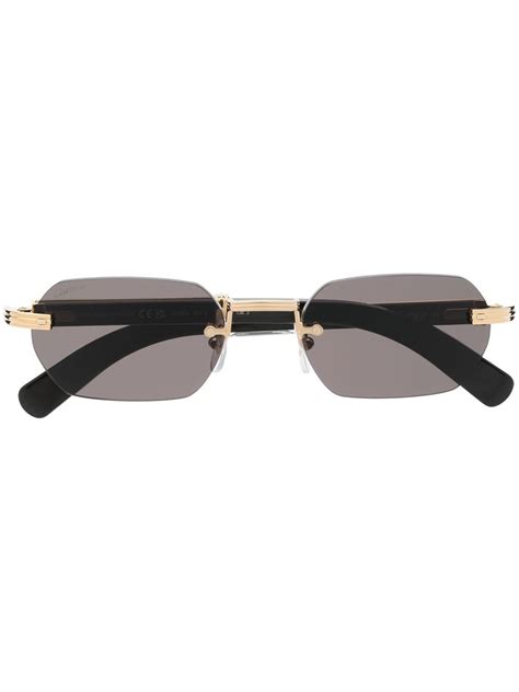Cartier Eyewear Rectangle Tinted Sunglasses Farfetch