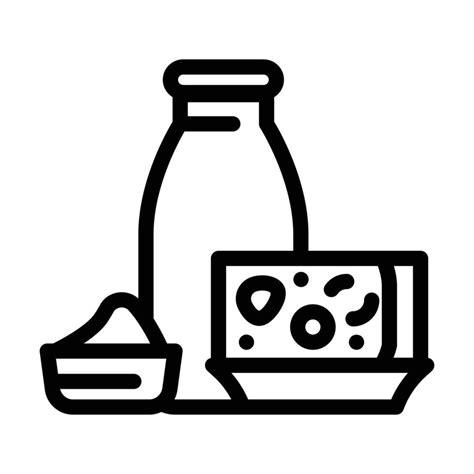 Milk And Cheese Dairy Product Line Icon Vector Illustration 8244229