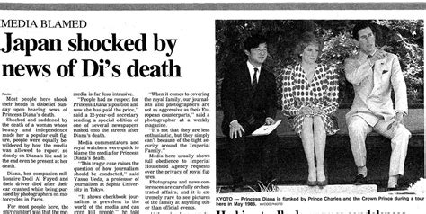 Japan Times 1997 Japan Shocked By News Of Princess Dianas Death The