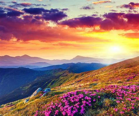 Sunset Over The Hills Beautiful Nature Pictures Beautiful Landscapes