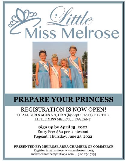 Little Miss Melrose Melrose Area Chamber Of Commerce