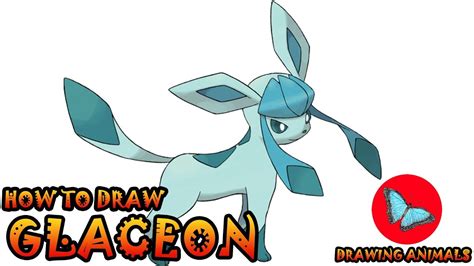 How To Draw Glaceon Pokemon Drawing Animals Youtube