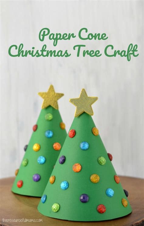 Paper Cone Christmas Tree Kid Craft Preschool Christmas Crafts