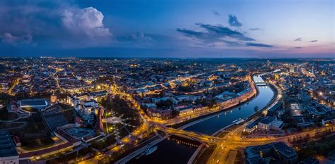 Vilnius at dusk 360 panorama from the air | Aleksandr Reznik homepage
