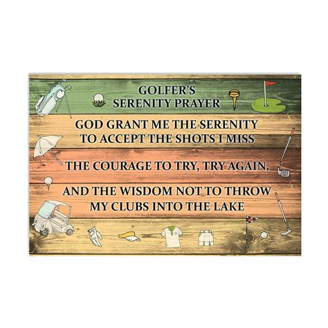 Golfers Serenity Prayer Poster Golf Poster Golf Art Golf Etsy