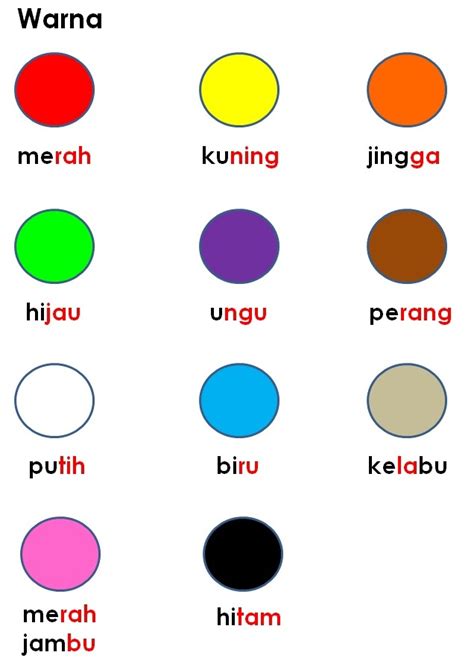 38 Ide Warna Dalam Bahasa Melayu Latihan Warna Dasar Aneka Warnaku