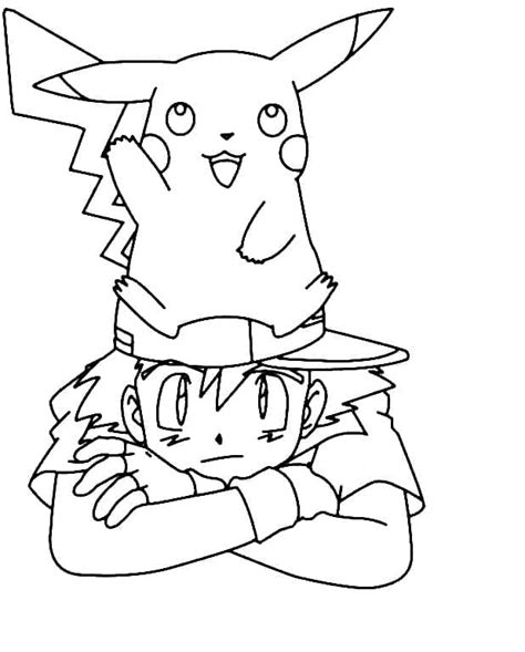 Pikachu And Satoshi Coloring Page Download Print Or Color Online For