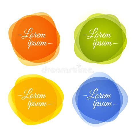 Set Of Round Colorful Vector Shapes Abstract Vector Banners Design