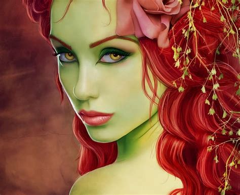 Free Download Poison Ivy Red Poison Fantasy Green Ivy Hd Wallpaper Peakpx