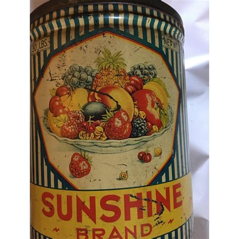 Vintage Sunshine Brand Fruit Tin Chairish
