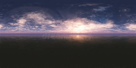 Seamless 360 Sky Panorama Sunset Stock Illustration Illustration Of